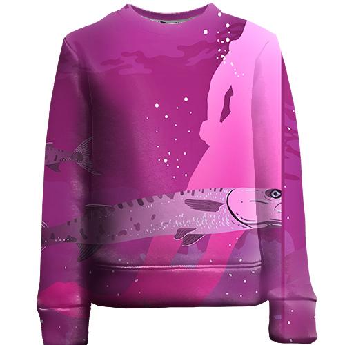 Дитячий 3D світшот Pink Sea