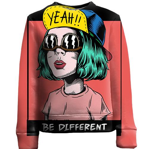 Дитячий 3D світшот Be different Yeah!!