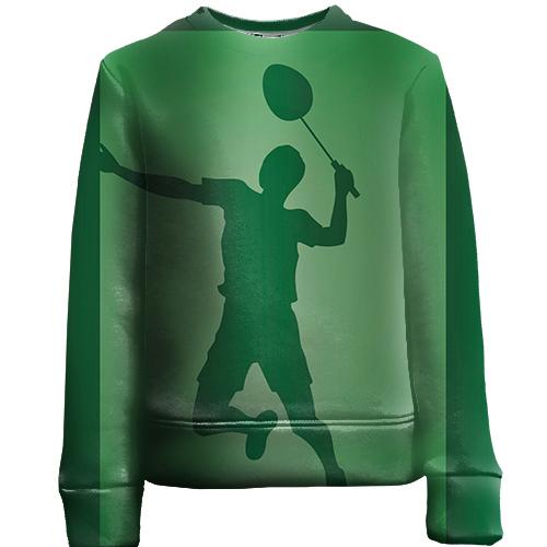 Дитячий 3D світшот Tennis player Silhouette