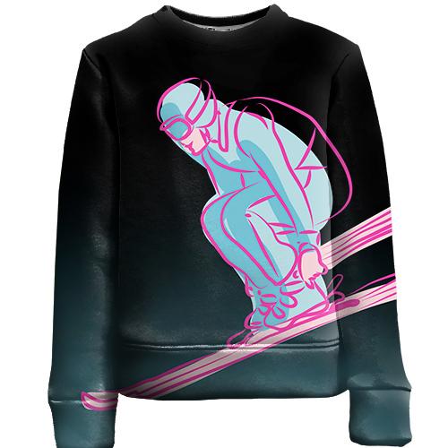 Дитячий 3D світшот Skier Art