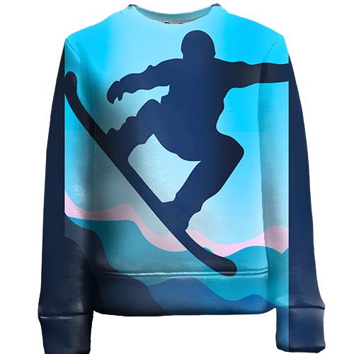 Детский 3D свитшот Blue  Snowboarder