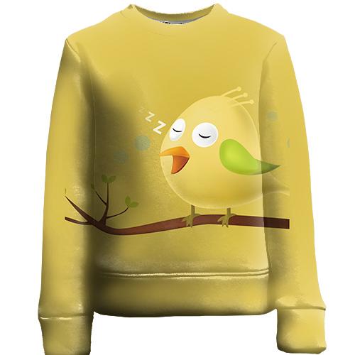 Детский 3D свитшот Yellow bird sleeping