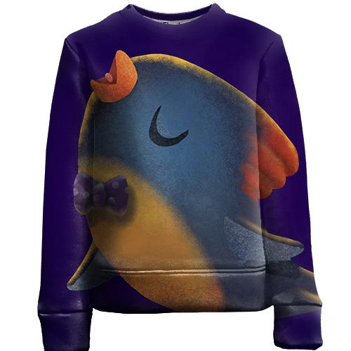 Детский 3D свитшот Bird with bow tie