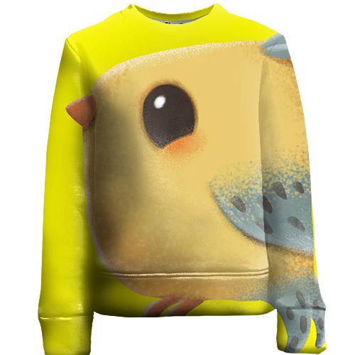 Детский 3D свитшот Cute yellow bird
