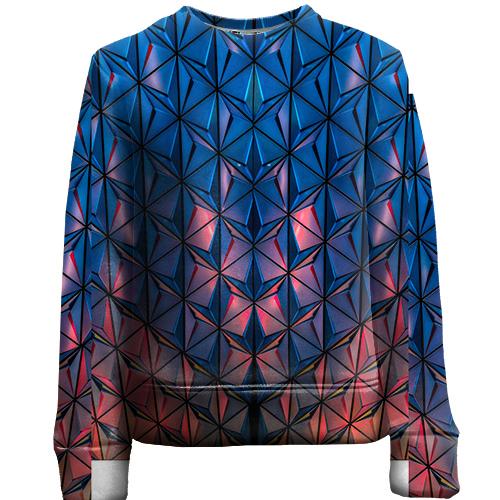 Детский 3D свитшот Low poly pattern.