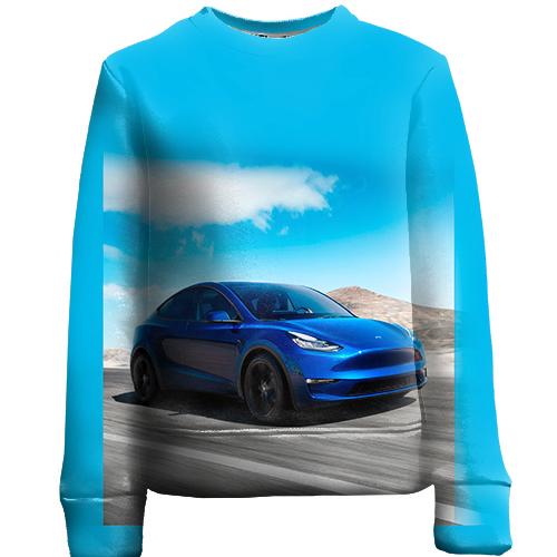 Детский 3D свитшот Blue Tesla