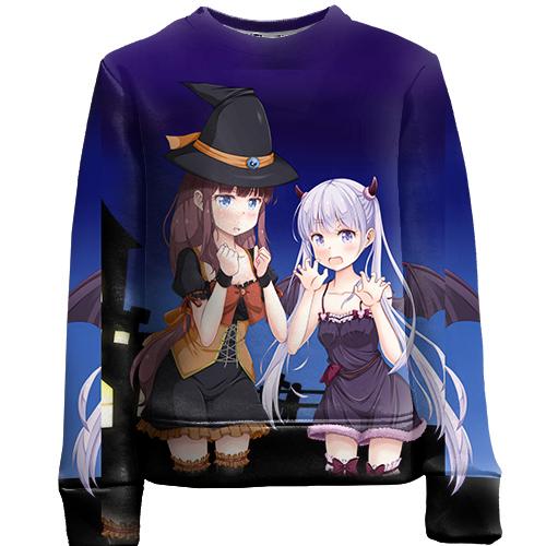 Дитячий 3D світшот Halloween anime girls