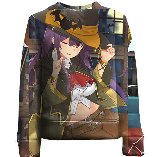 Детский 3D свитшот Halloween anime girl