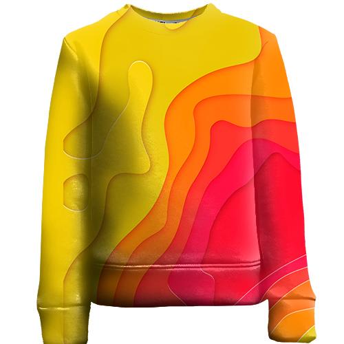 Детский 3D свитшот Abstraction yellow-red