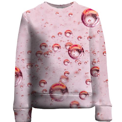 Детский 3D свитшот Pink bubbles pattern