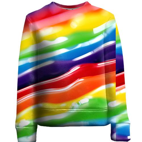 Дитячий 3D світшот Rainbow stripes