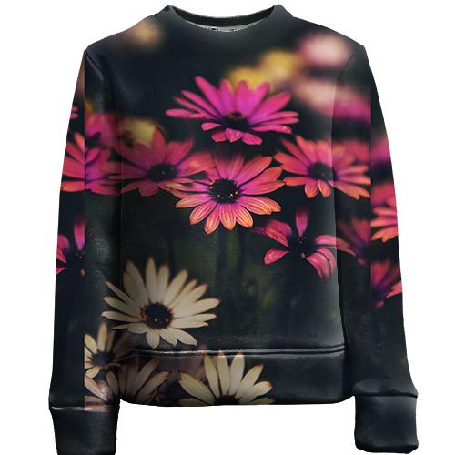 Дитячий 3D світшот Pink and white flowers