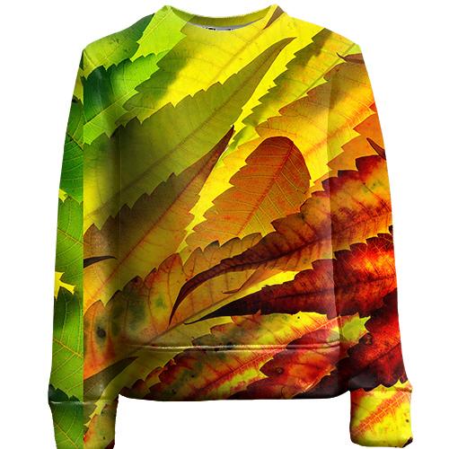 Детский 3D свитшот Autumn leaves pattern