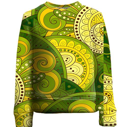 Дитячий 3D світшот Green mandala