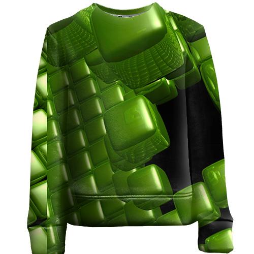 Дитячий 3D світшот Green cubes