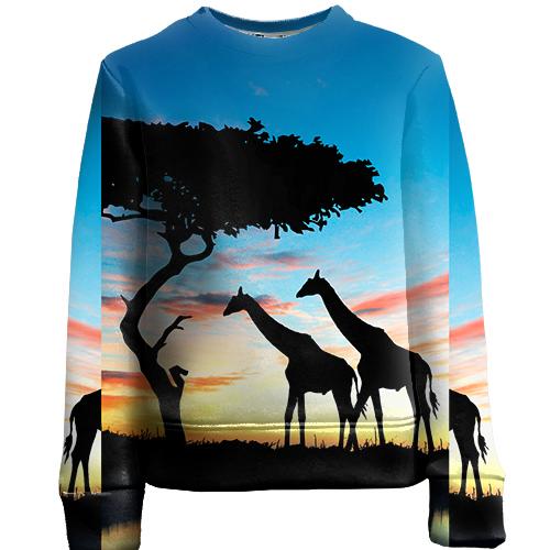 Детский 3D свитшот Safari sunset