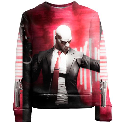Детский 3D свитшот Man with pistol on red background