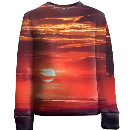 Дитячий 3D світшот Red sunset