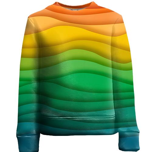 Дитячий 3D світшот Rainbow waves