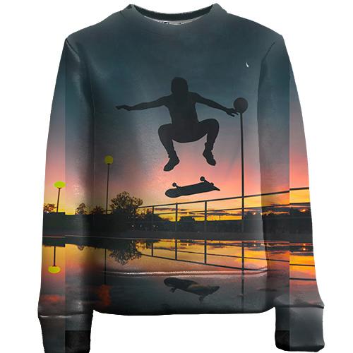 Дитячий 3D світшот Skate and sunset