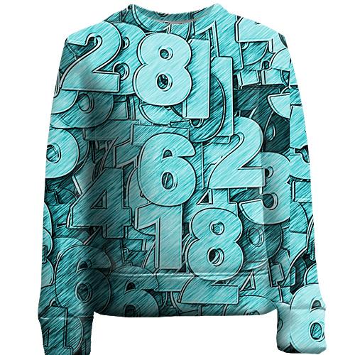 Дитячий 3D світшот Turquoise numbers