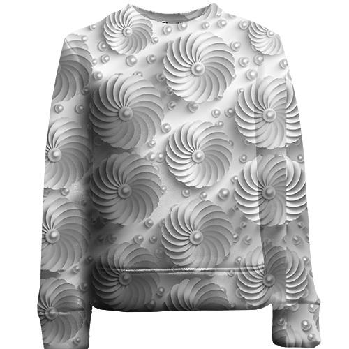 Детский 3D свитшот Silver abstraction