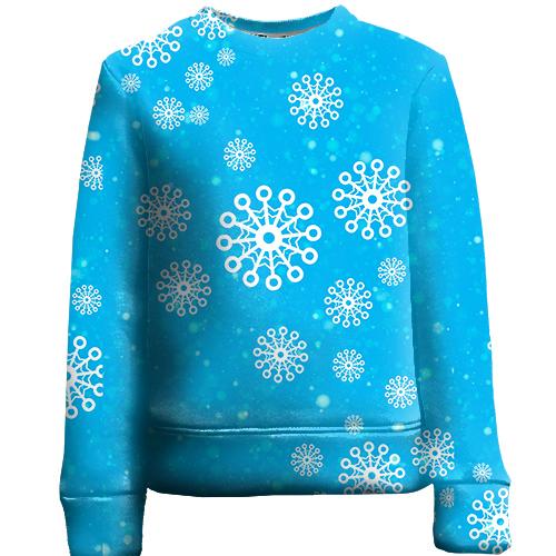 Детский 3D свитшот Snowflakes pattern