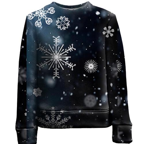 Детский 3D свитшот Snowflakes pattern 2