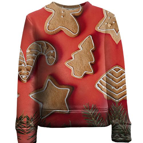 Дитячий 3D світшот Christmas gingerbread