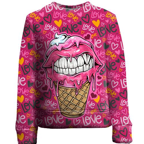 Детский 3D свитшот Love ice cream