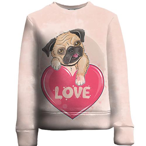 Детский 3D свитшот Love dog
