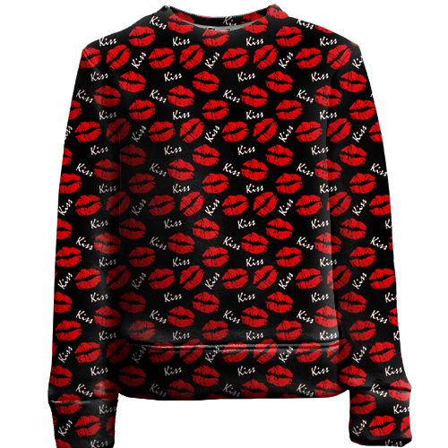 Дитячий 3D світшот Kiss lips pattern