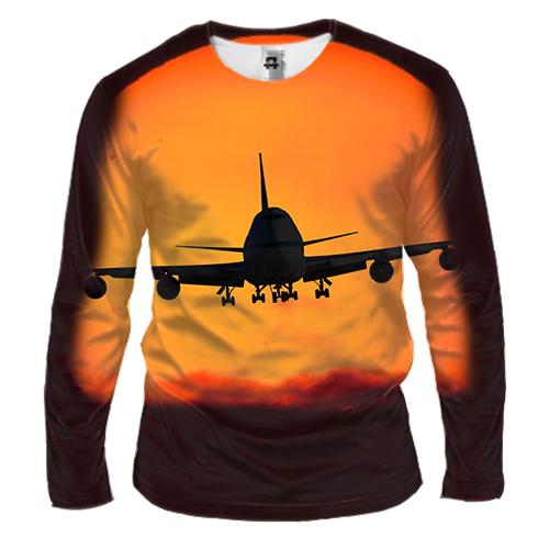 Чоловічий 3D лонгслів з сідаючим літаком