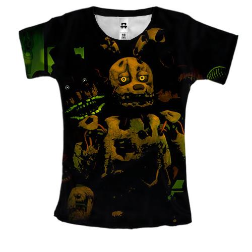 Женская 3D футболка FNAF - Springtrap