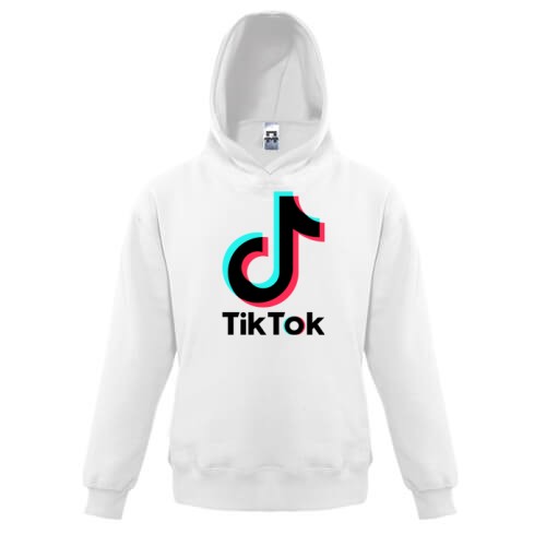 Дитяча толстовка із логотипом «TikTok» та значком музичної ноти з ефектом глітчу
