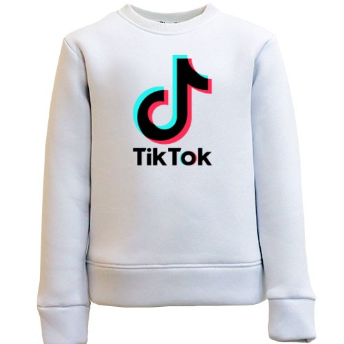 Детский свитшот с логотипом «TikTok» и значком музыкальной ноты с эффектом глитча