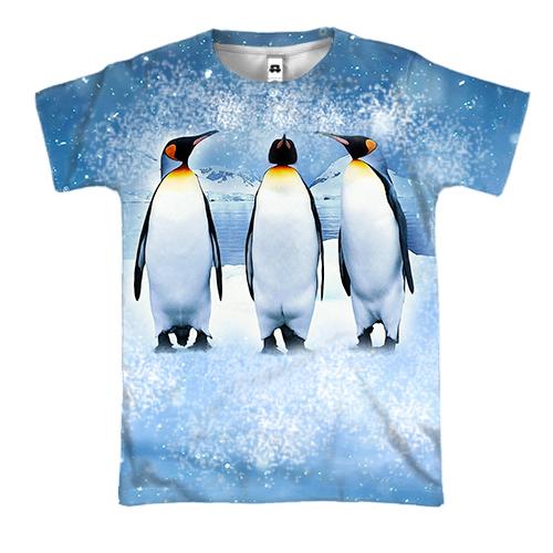 3D футболка Три пінгвіна