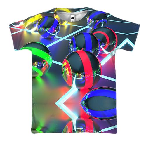 3D футболка з об'ємними різнокольоровими кульками