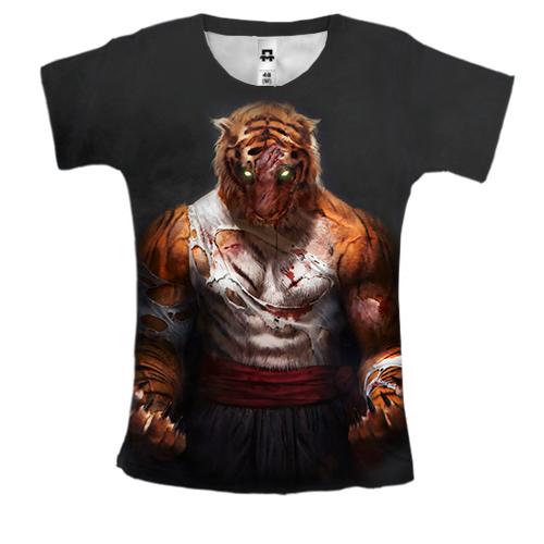 Жіноча 3D футболка Tiger Fighter MMA