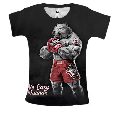 Женская 3D футболка MMA - No Easy Rounds