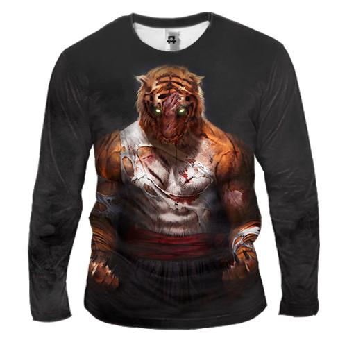 Мужской 3D лонгслив Tiger Fighter MMA