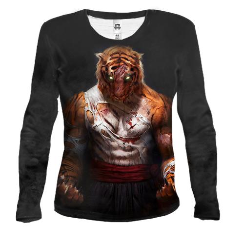 Женский 3D лонгслив Tiger Fighter MMA
