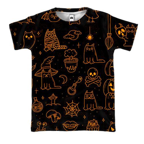 3D футболка Halloween Cats, pattern