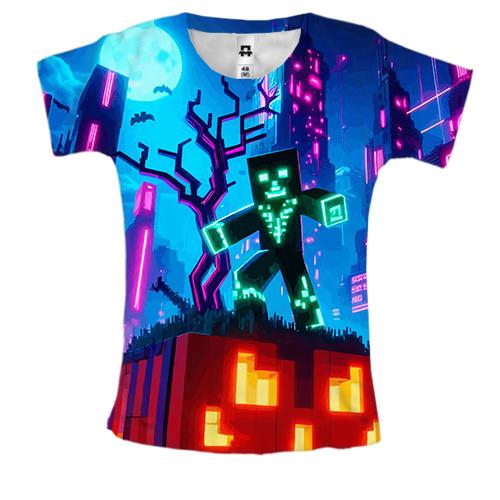 Женская 3D футболка Minecraft Halloween, art