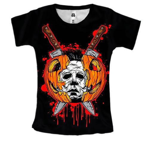 Женская 3D футболка Michael Myers Pumpkin