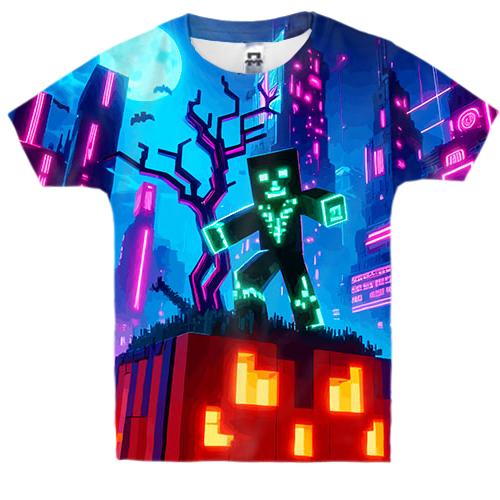 Детская 3D футболка Minecraft Halloween, art