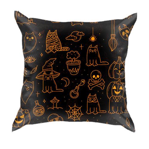 3D подушка Halloween Cats, pattern