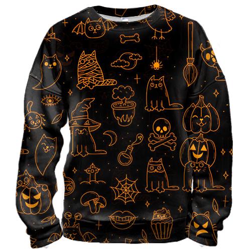 3D свитшот Halloween Cats, pattern