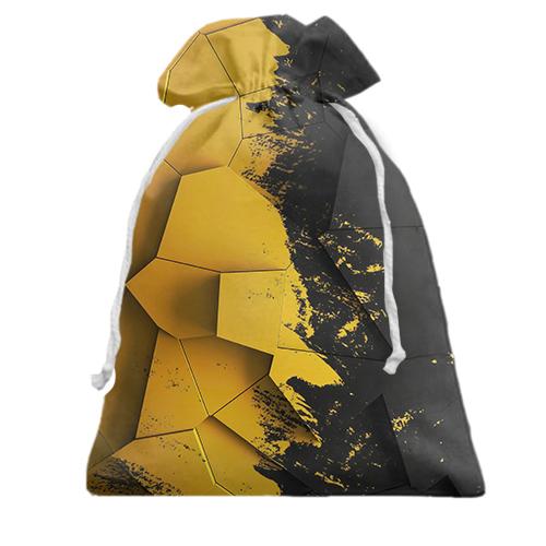 3D Подарочный мешочек с черно-желтой абстракцией