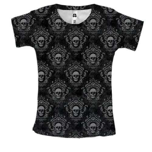 Женская 3D футболка Royal Skull, паттерн